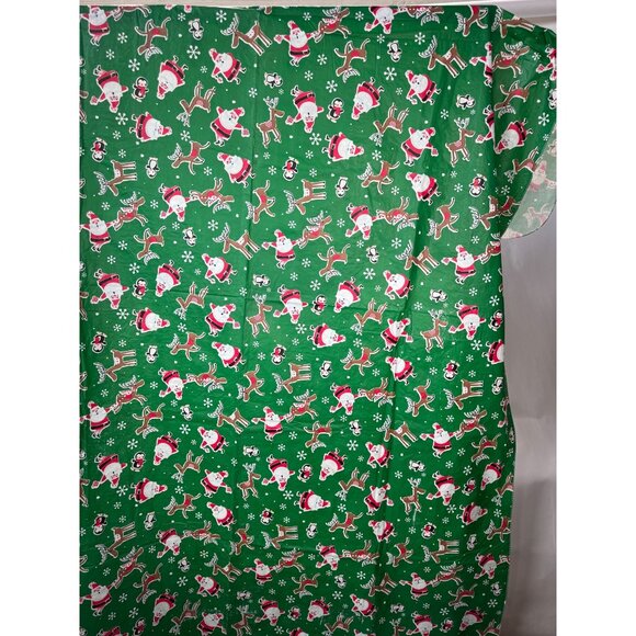 Vintage Christmas Santa & Reindeer Tablecloth - Picture 1 of 16